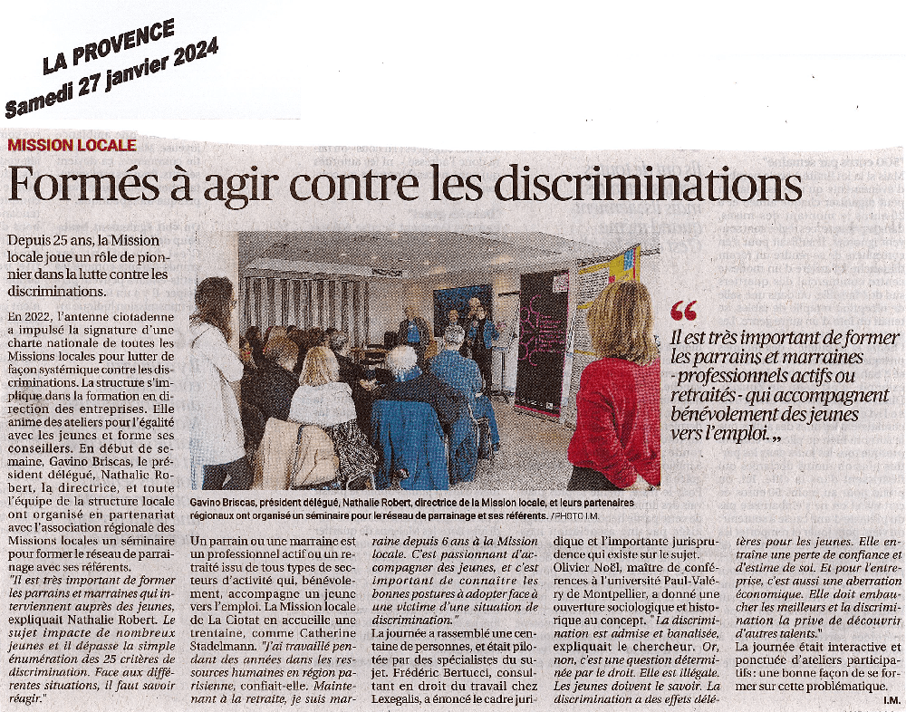 article de presse sur l'&eacute;venement parrainage pour l'emploi en paca